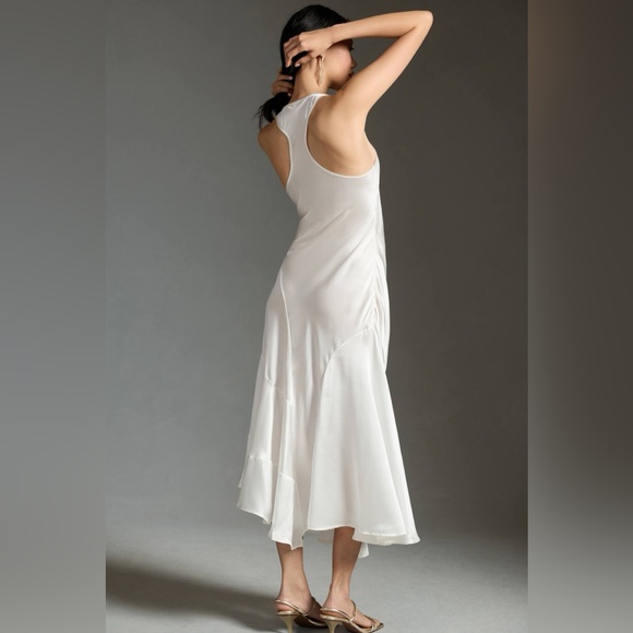 Anthropologie Seamed Silk Midi Dress L - Picture 3 of 13